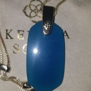 Kendra Scott Inez Teal Agate Gold Necklace